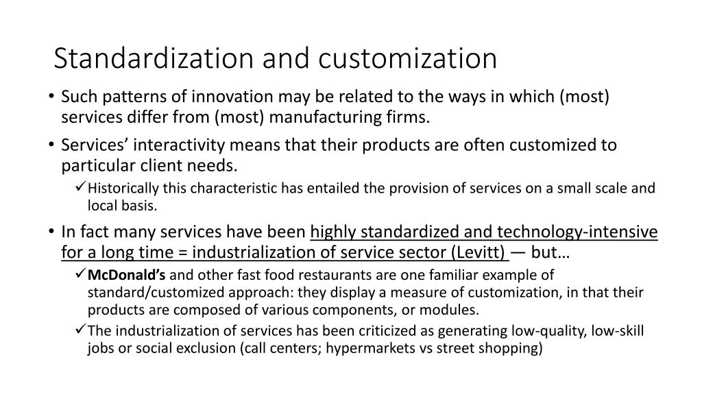 standardization and customization such patterns