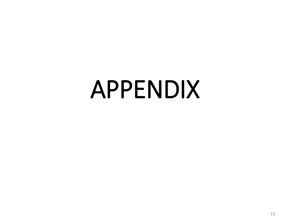 appendix appendix