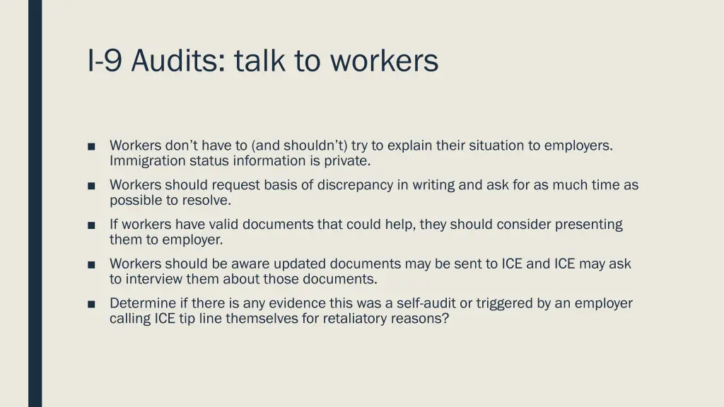 i 9 audits talk to workers