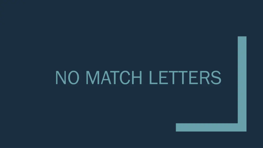no match letters