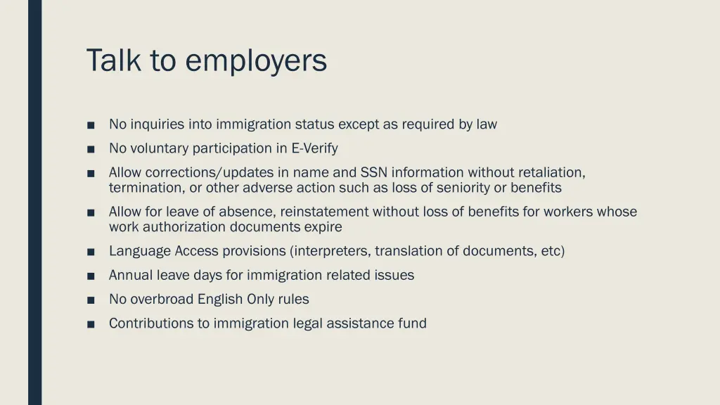 talk to employers