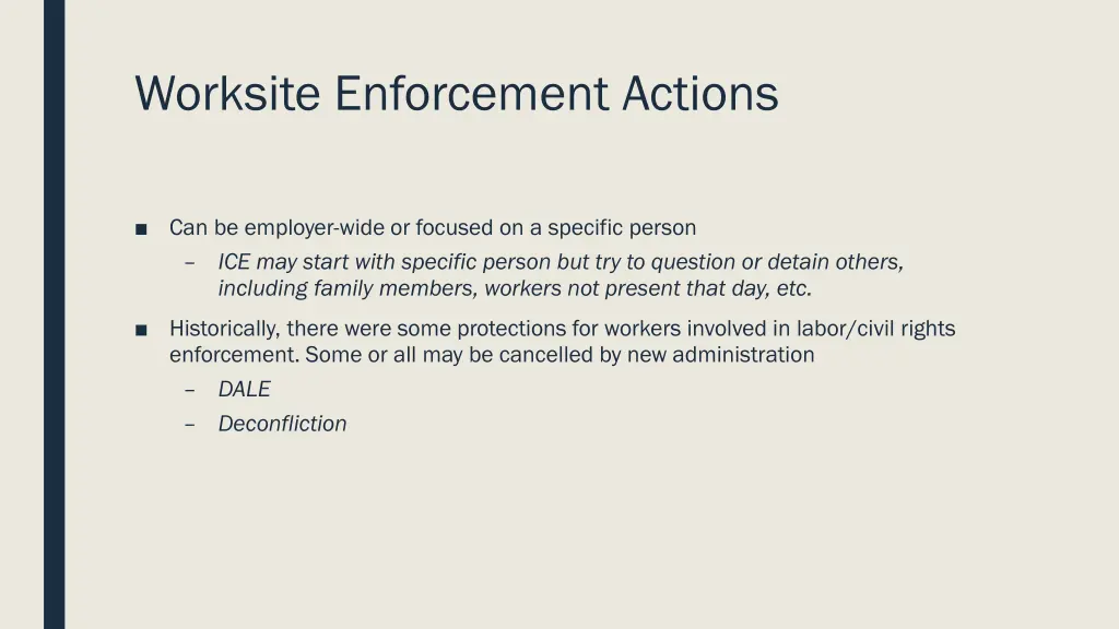 worksite enforcement actions