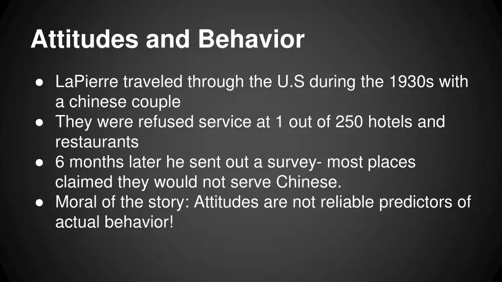 attitudes and behavior