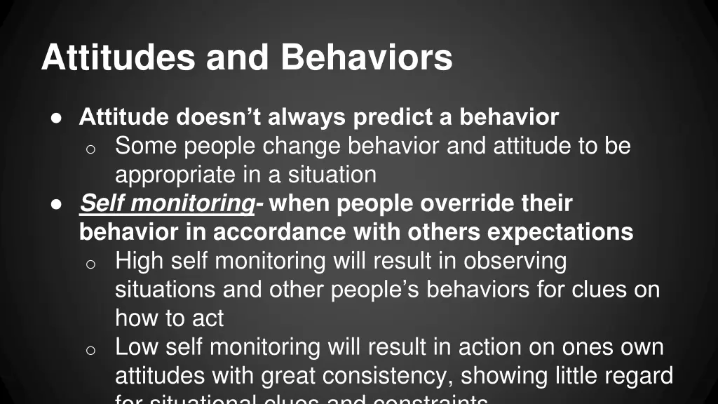attitudes and behaviors
