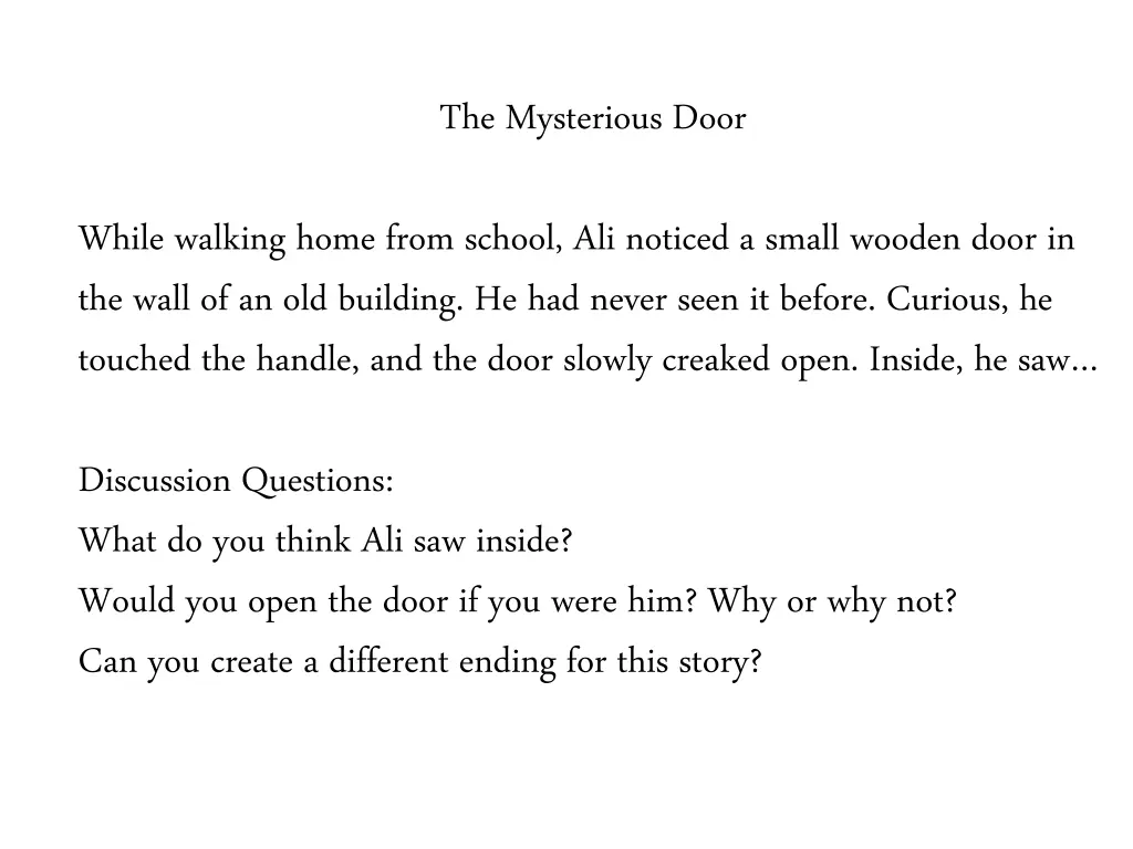 the mysterious door