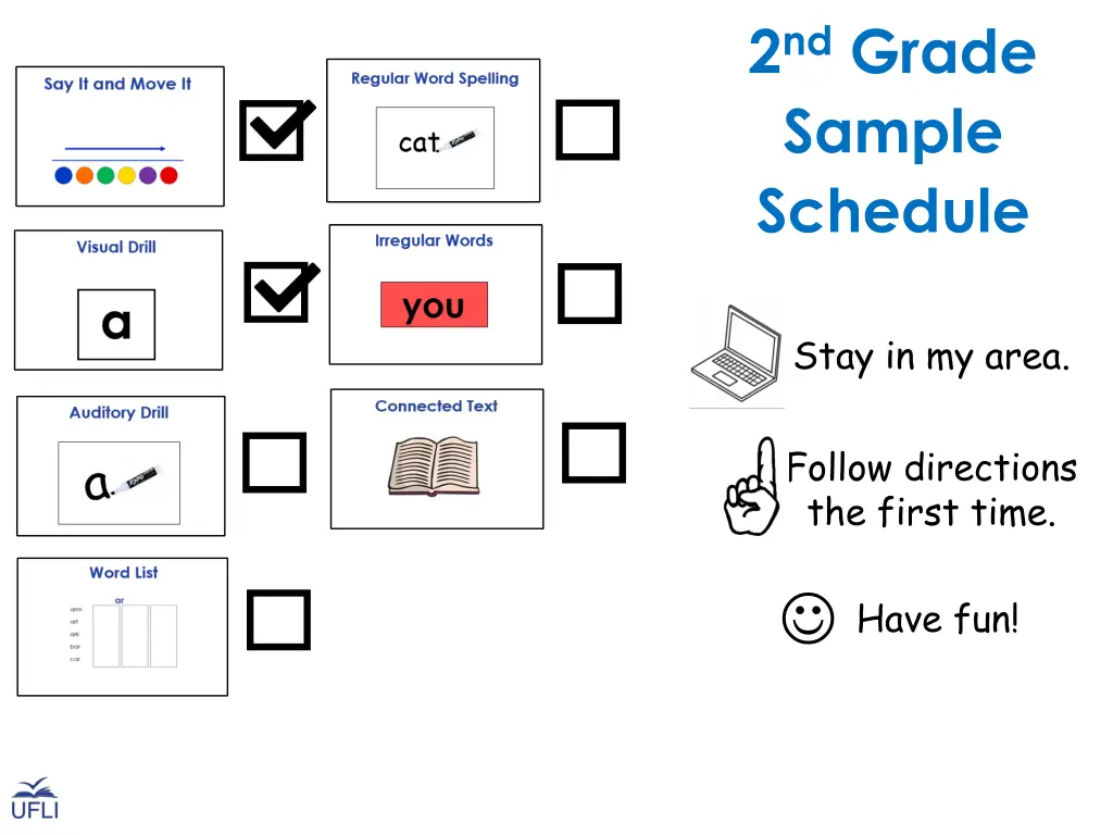 2 nd grade sample schedule 2