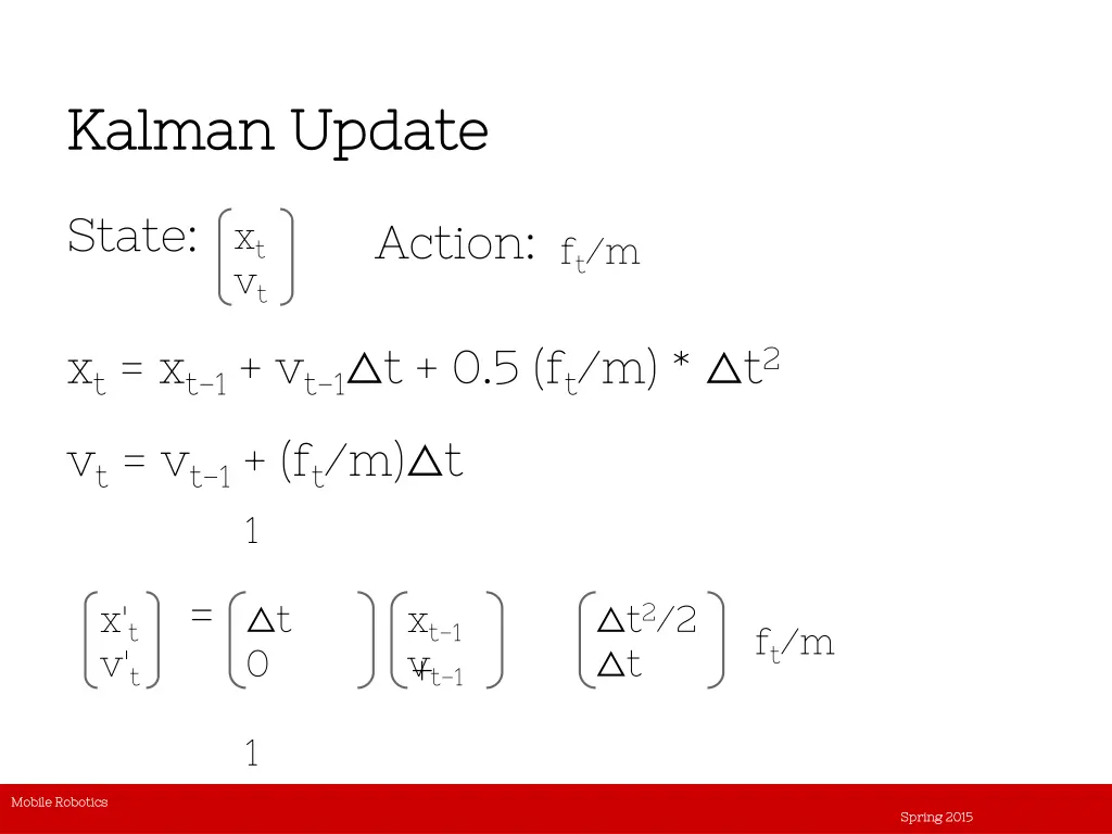 kalman update kalman update