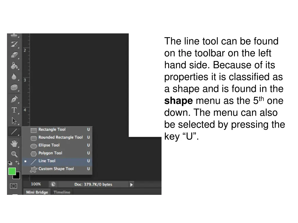 the line tool can be found on the toolbar
