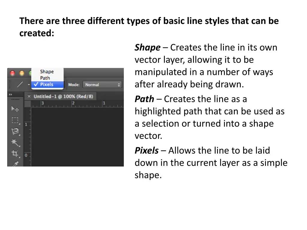 there are three different types of basic line