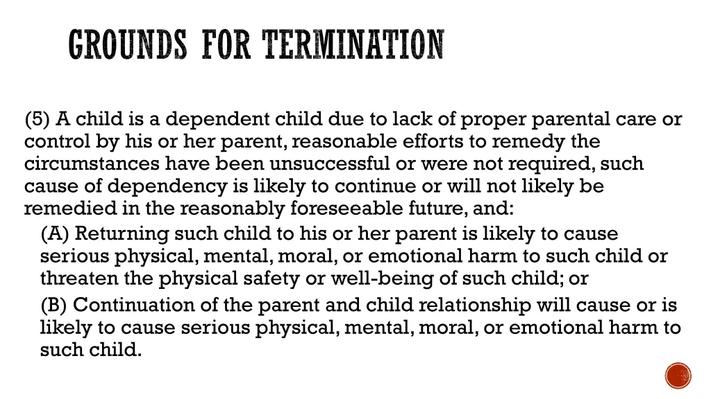 grounds for termination 1