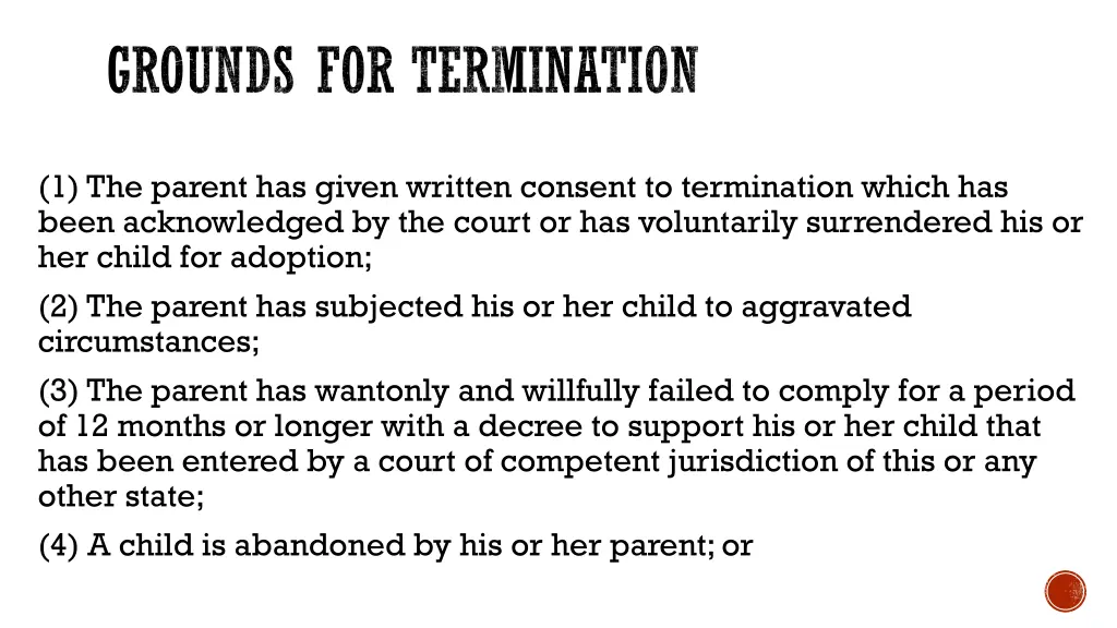 grounds for termination