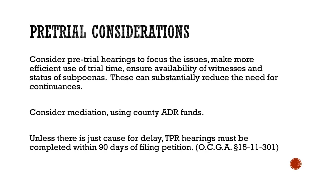 pretrial considerations