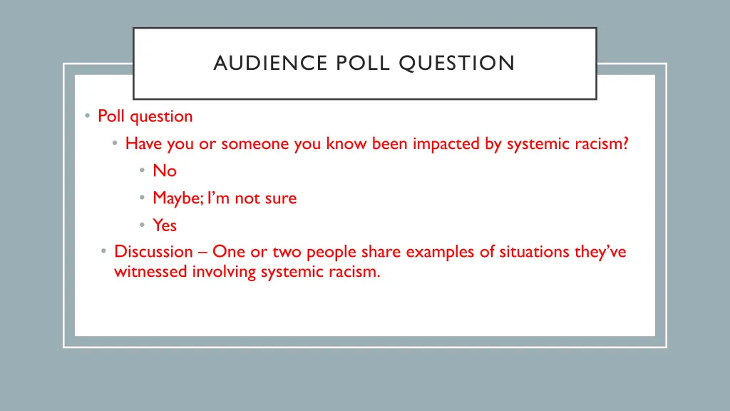 audience poll question