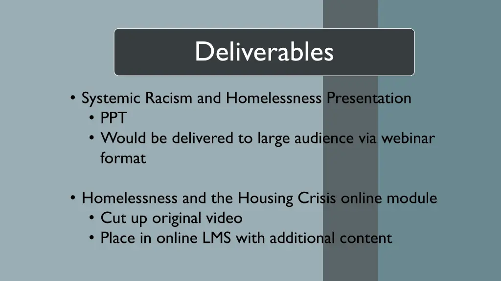 deliverables