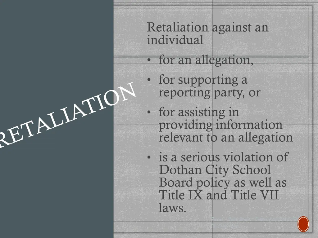 retaliation against an individual