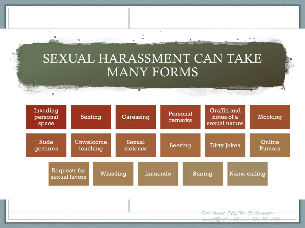 sexual harassment can take many forms