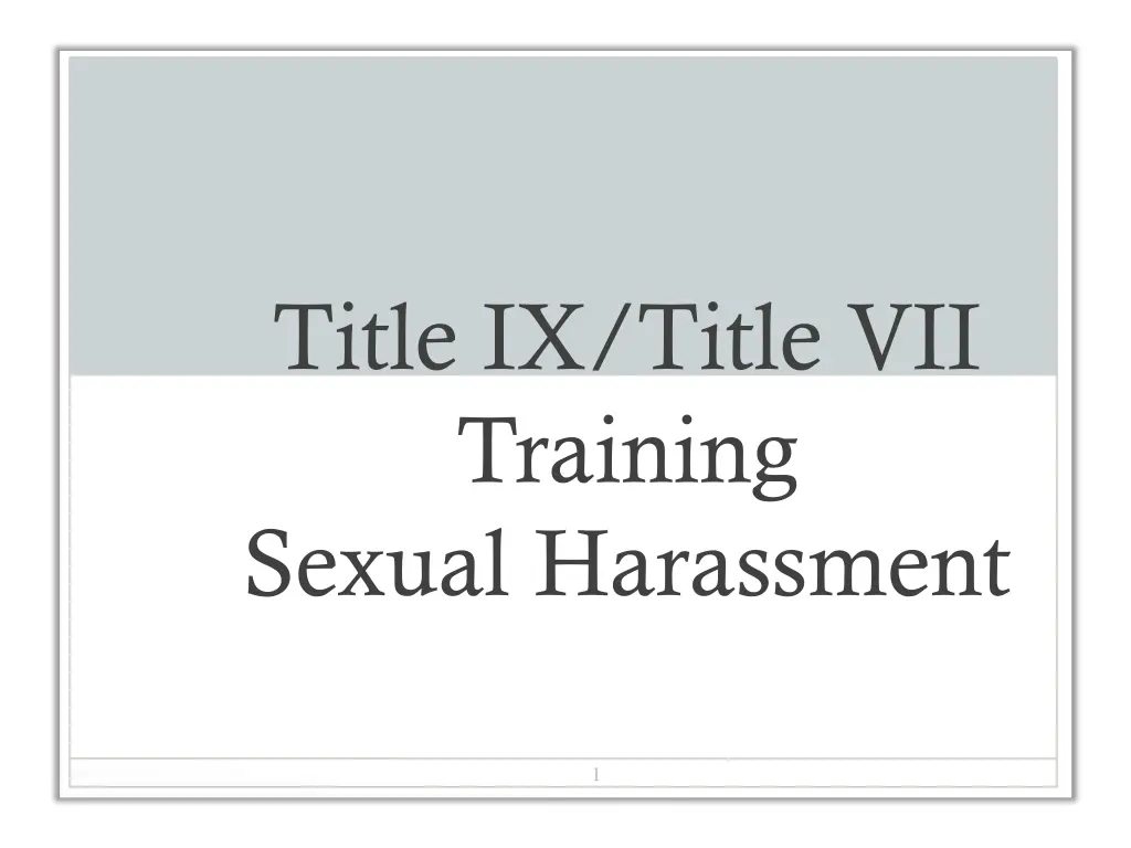 title ix title vii training sexual harassment