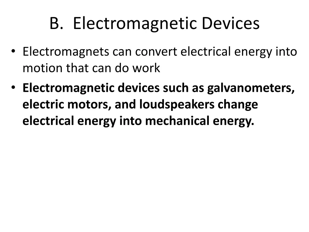 b electromagnetic devices