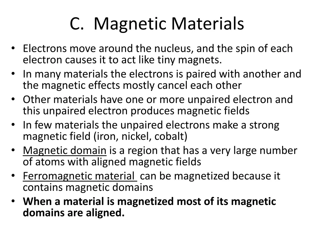 c magnetic materials