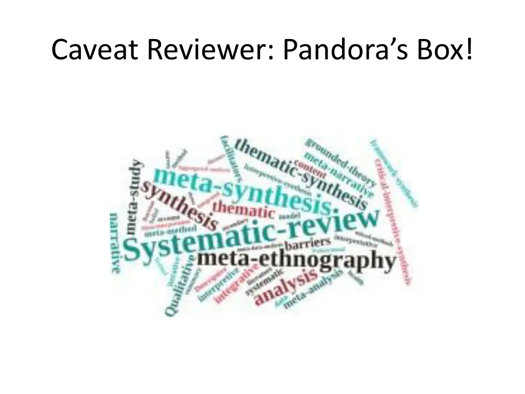 caveat reviewer pandora s box
