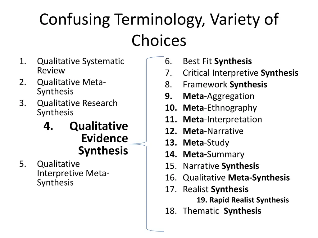 confusing terminology variety of choices
