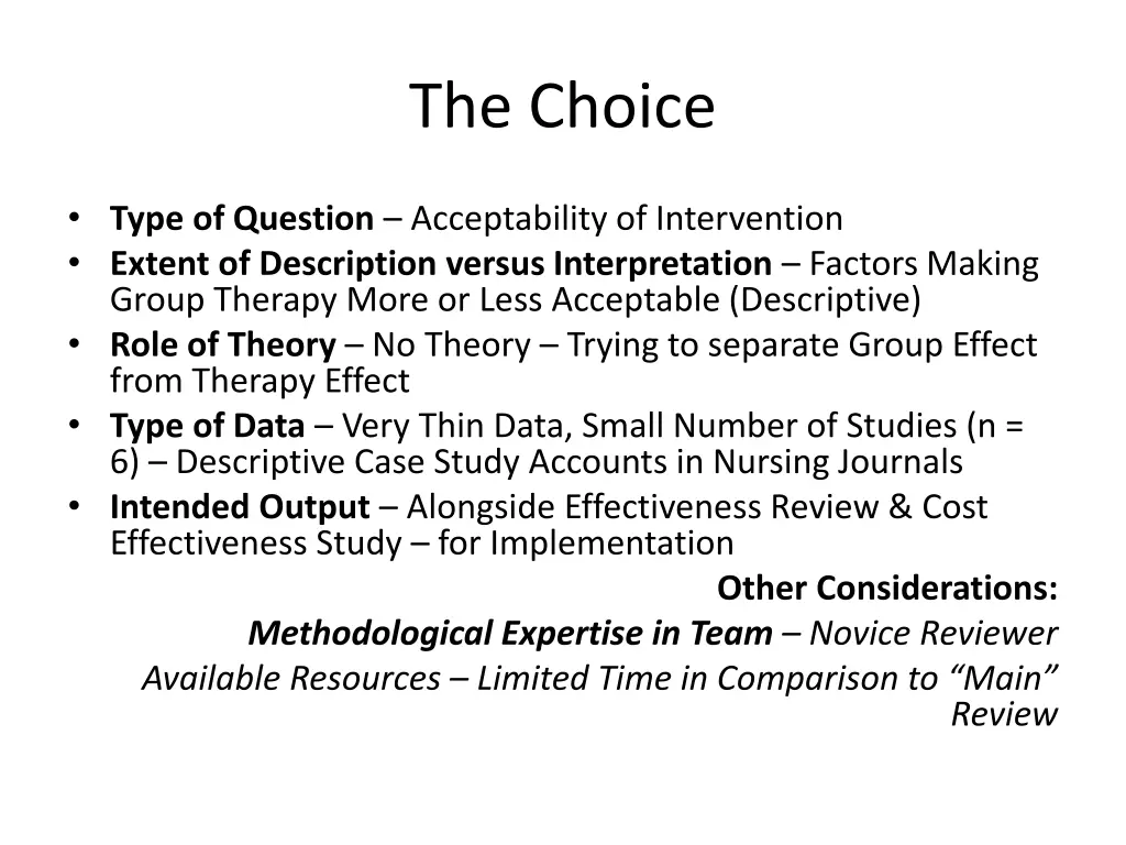 the choice