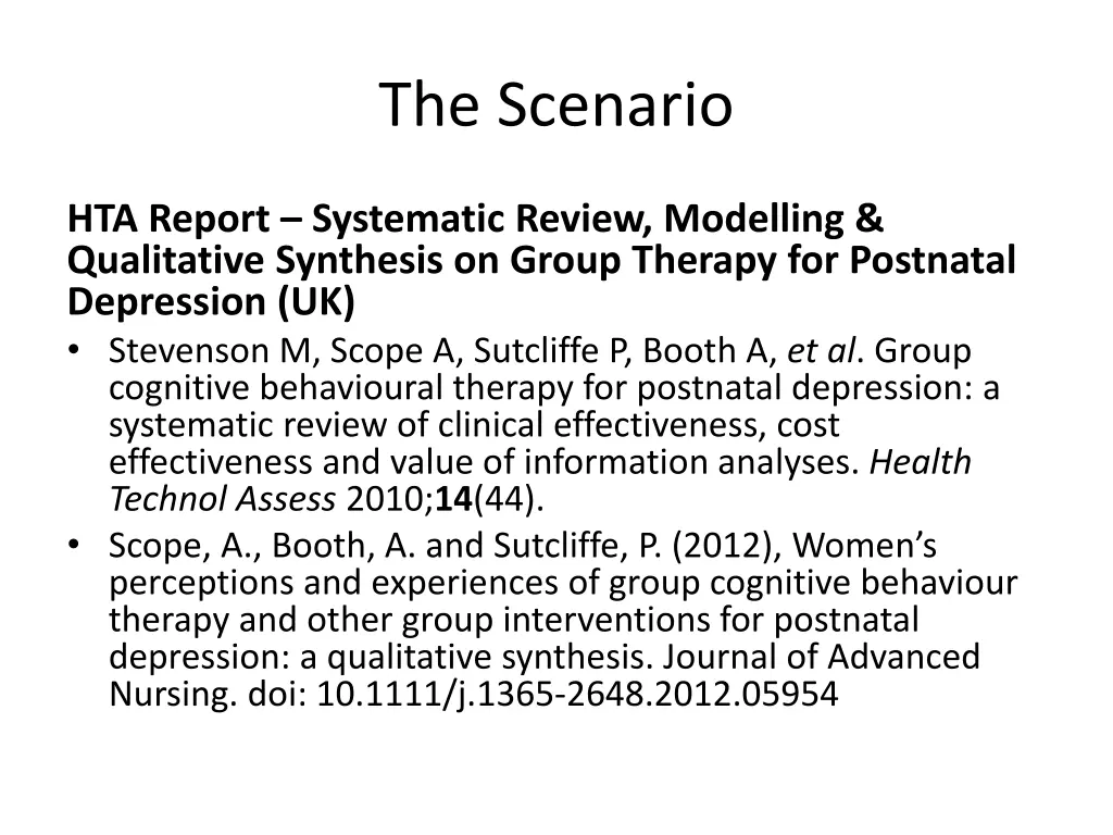 the scenario