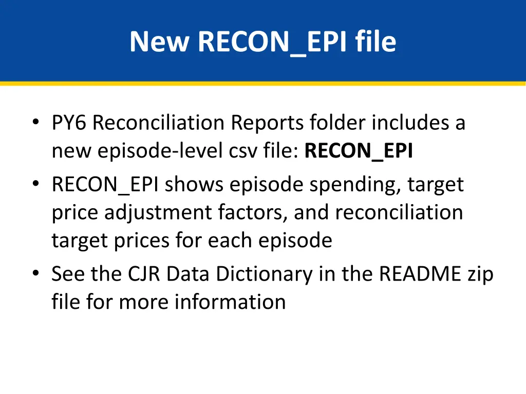 new recon epi file