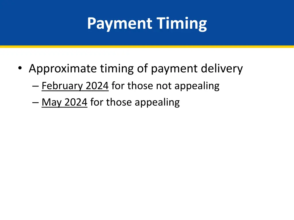 payment timing