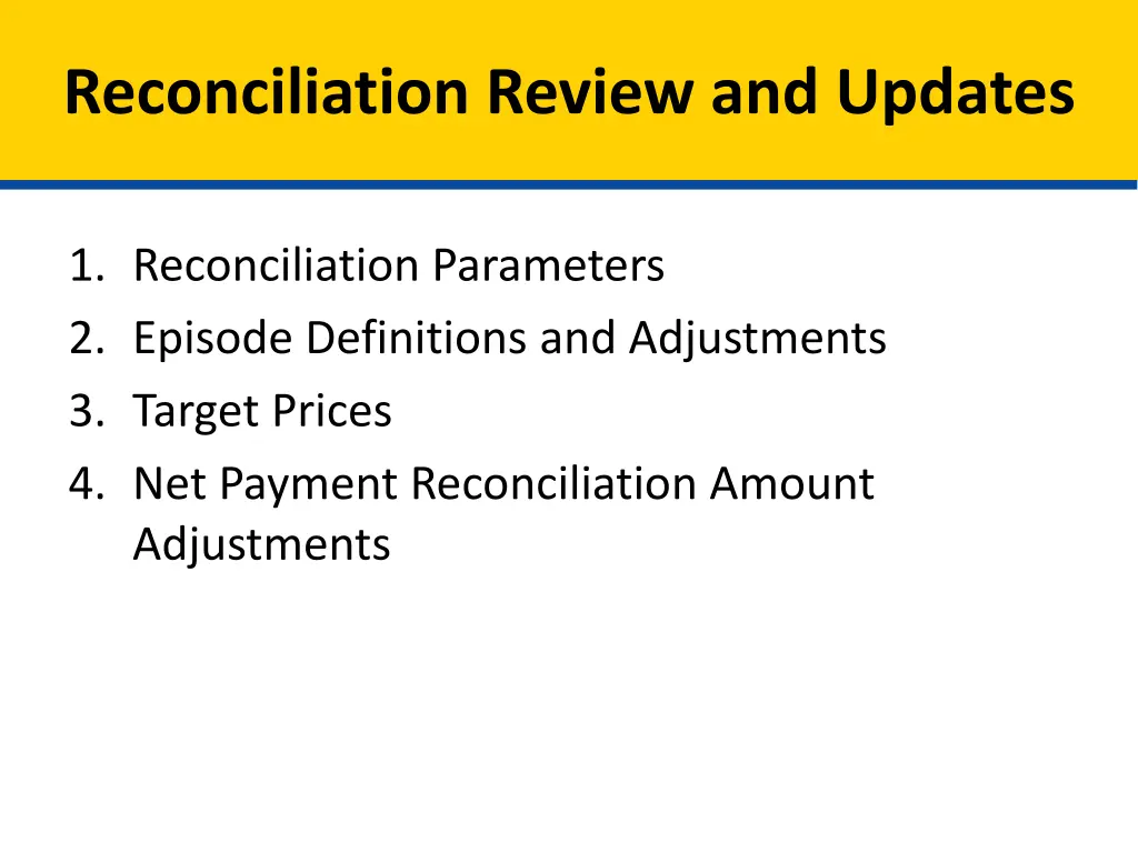 reconciliation review and updates 1