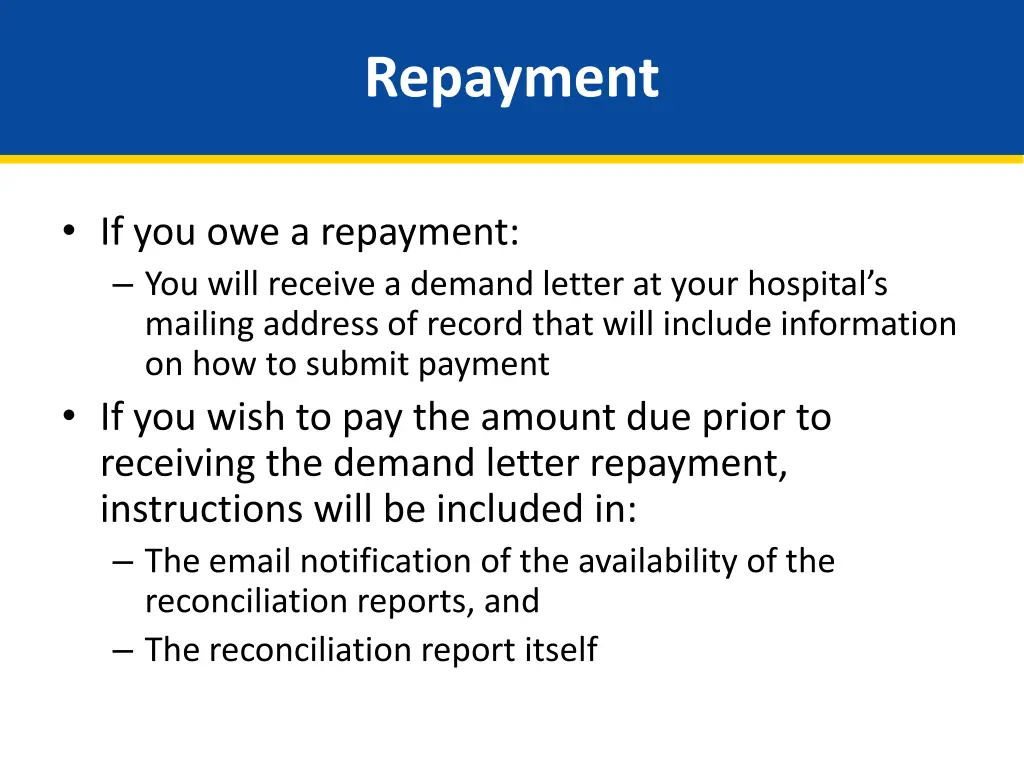 repayment