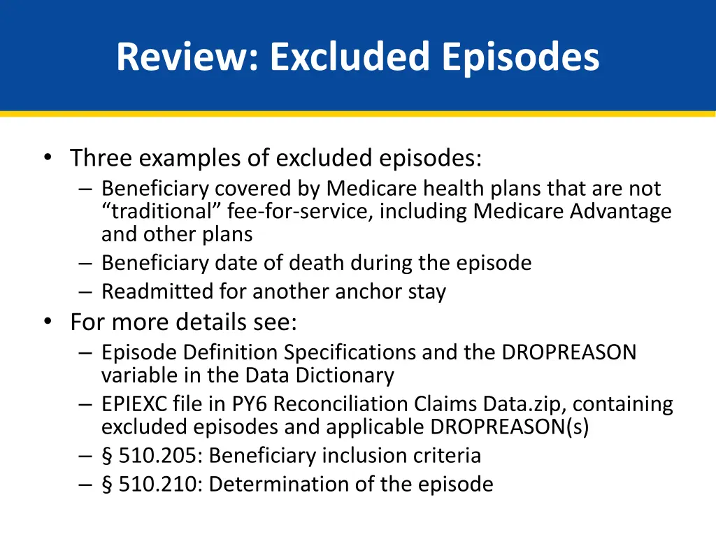review excluded episodes