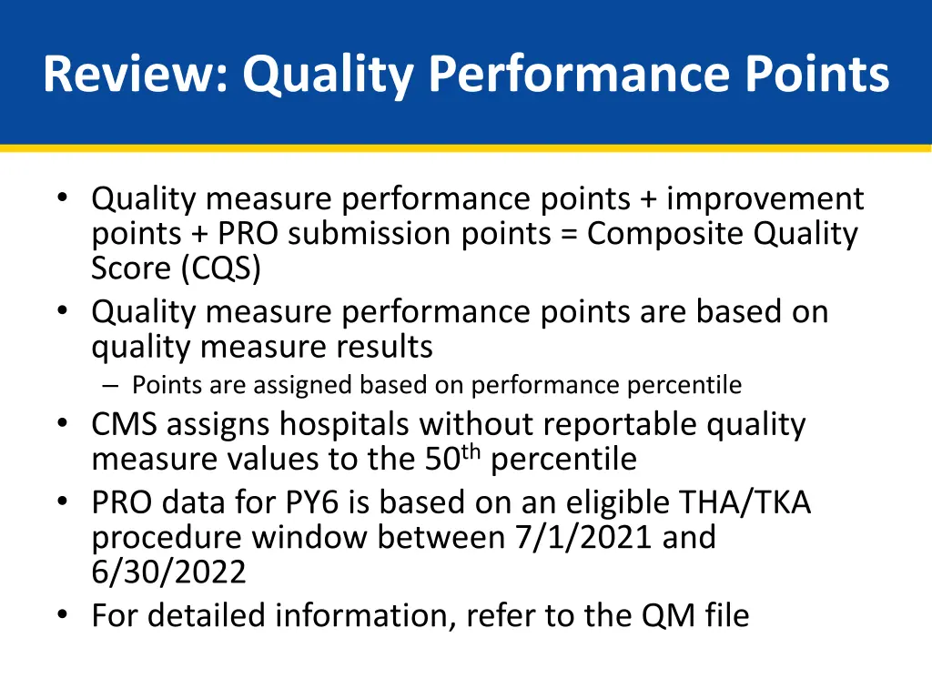 review quality performance points