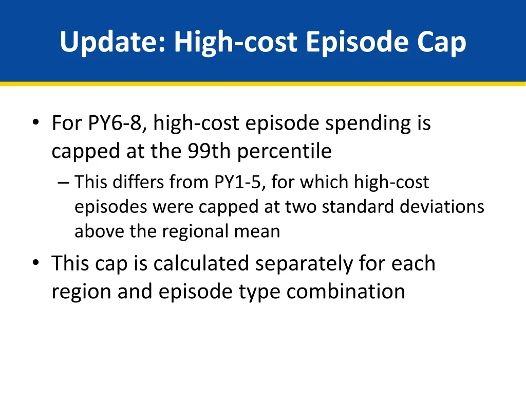 update high cost episode cap