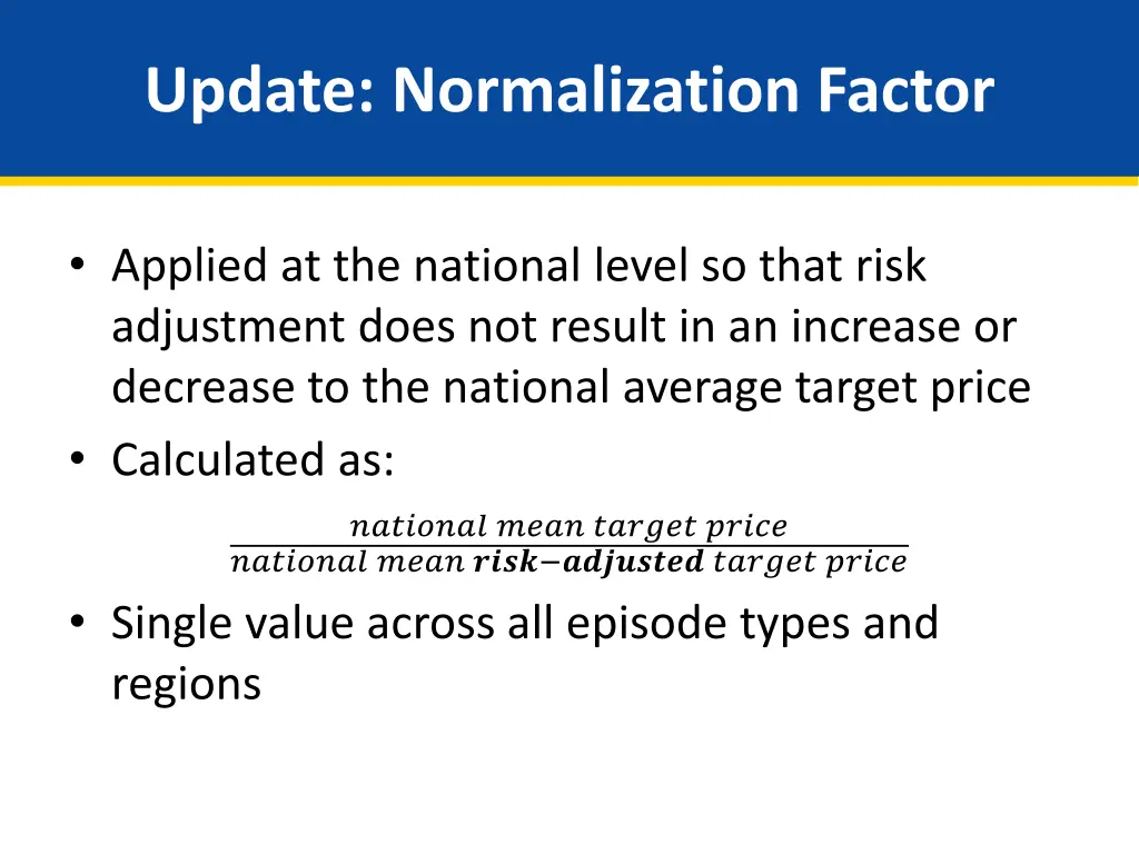 update normalization factor