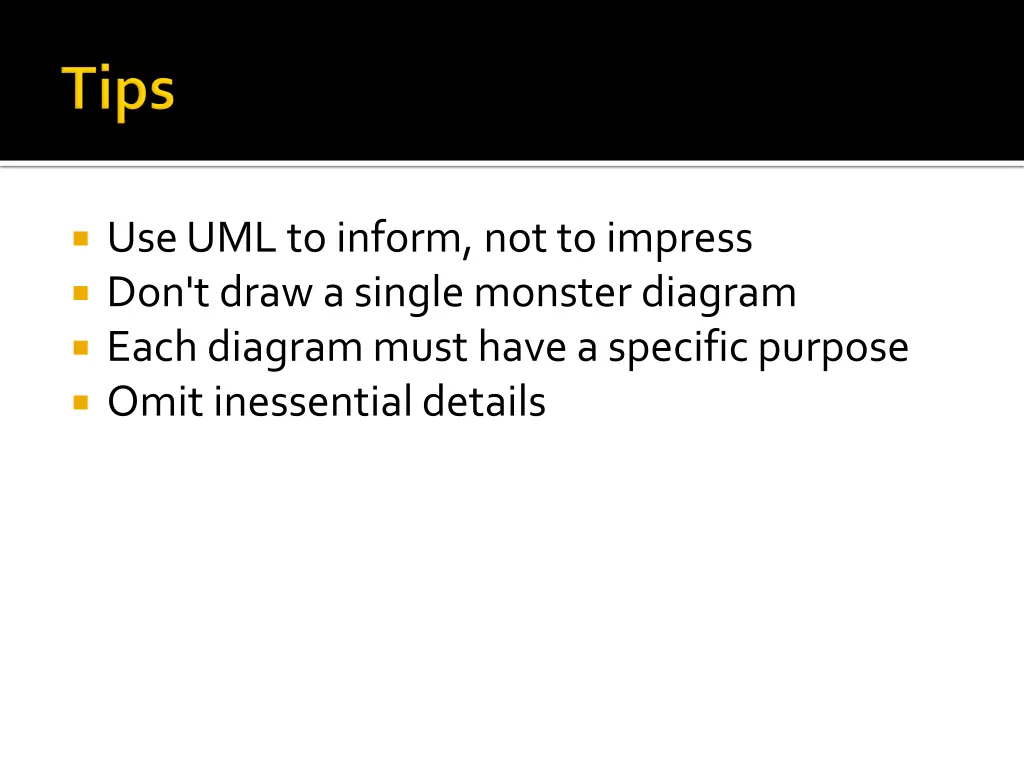 use uml to inform not to impress don t draw
