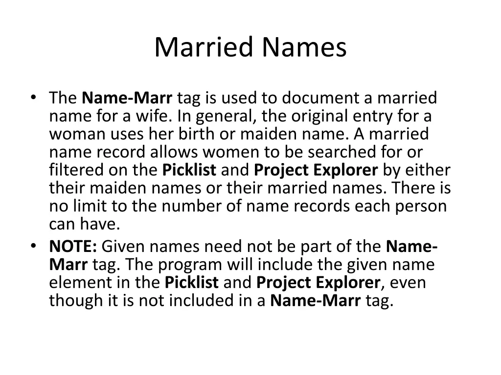 married names