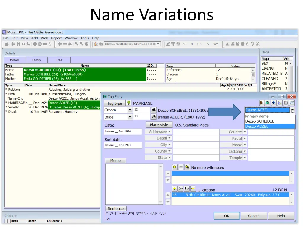 name variations