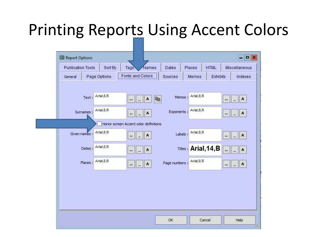 printing reports using accent colors 1