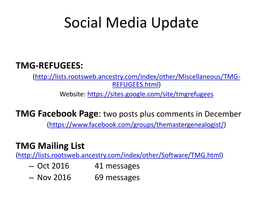 social media update