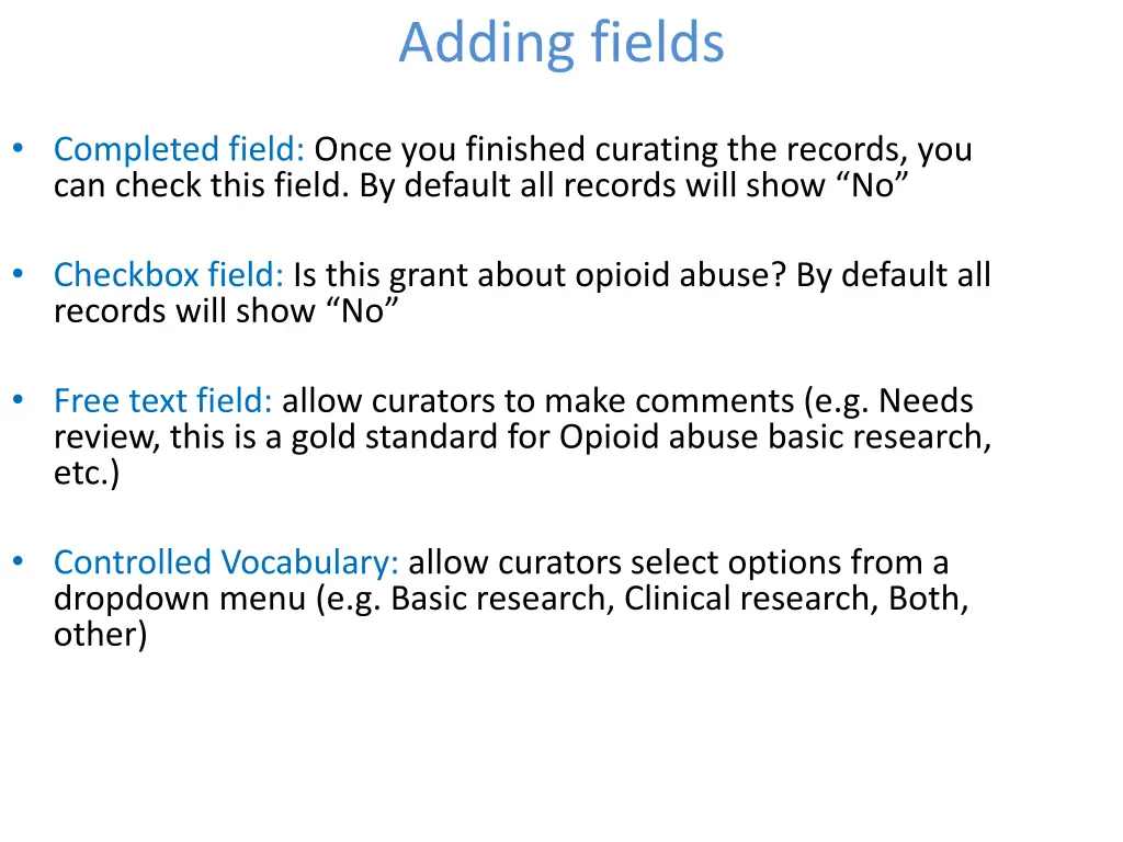 adding fields