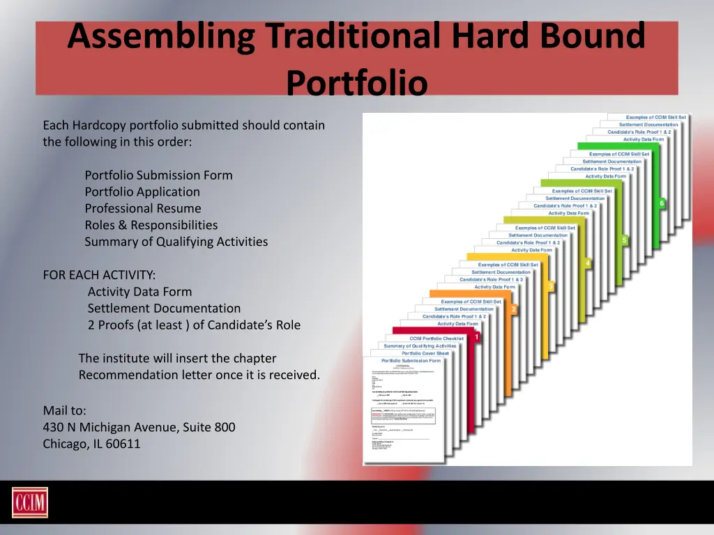 assembling traditional hard bound portfolio