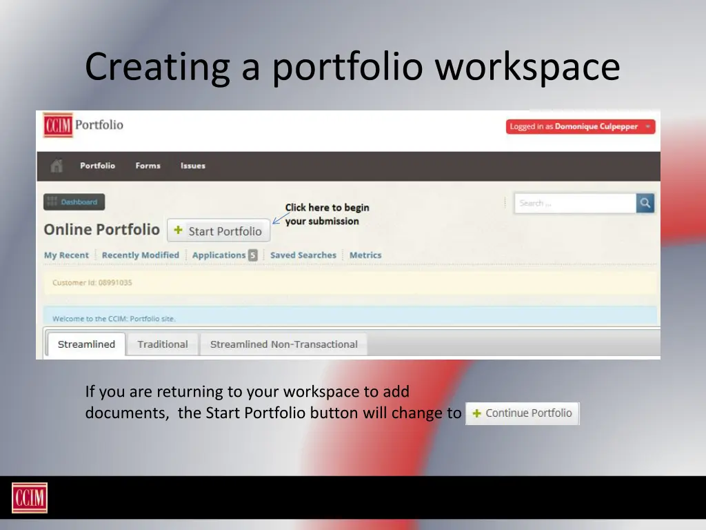 creating a portfolio workspace