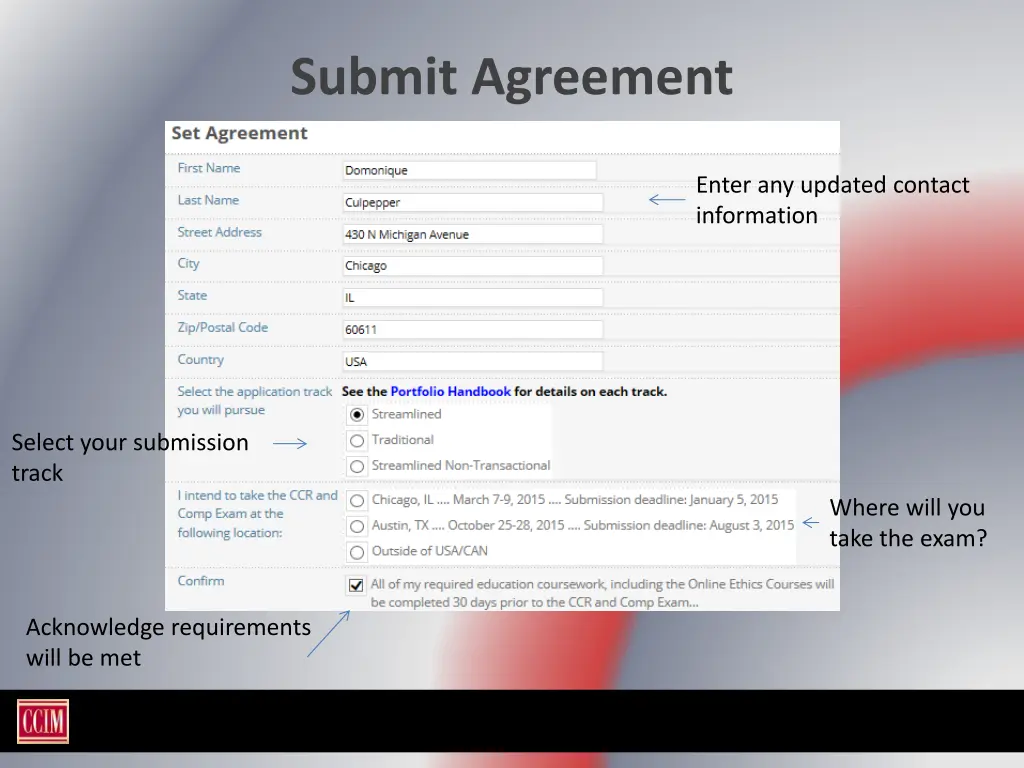 submit agreement