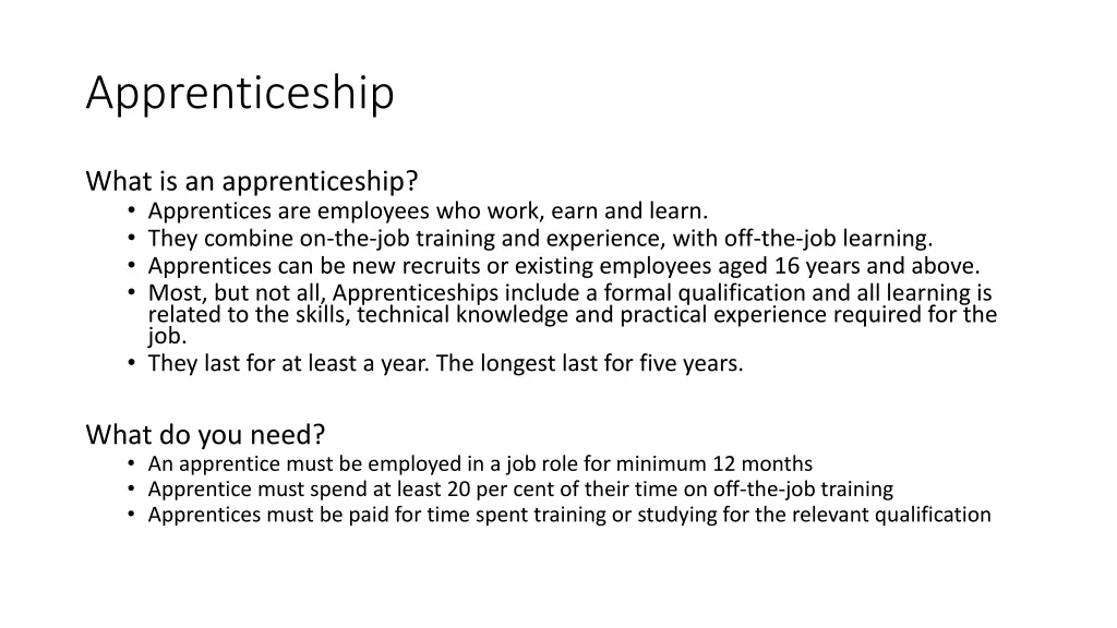 apprenticeship