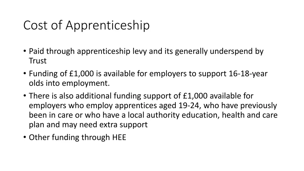 cost of apprenticeship