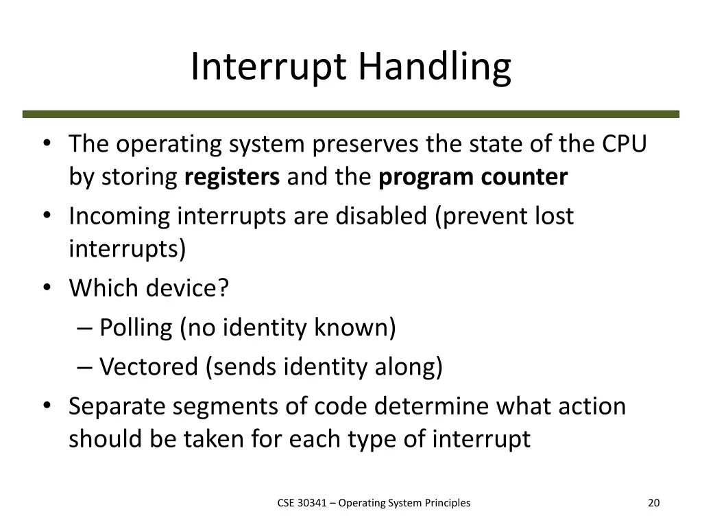 interrupt handling