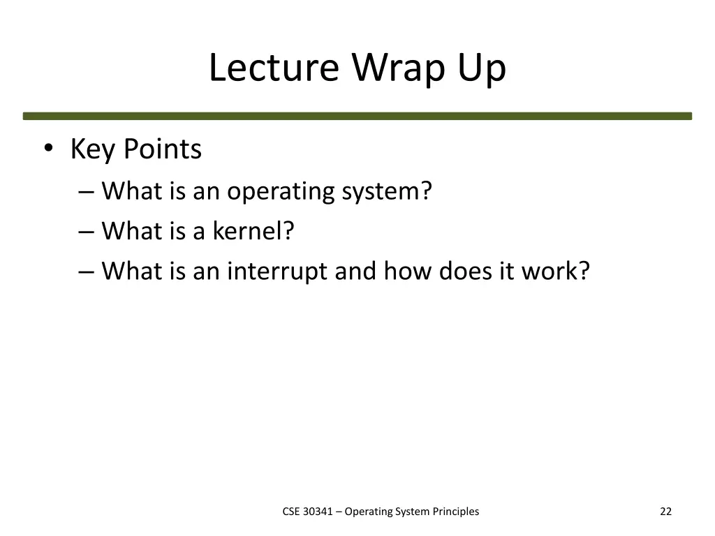 lecture wrap up