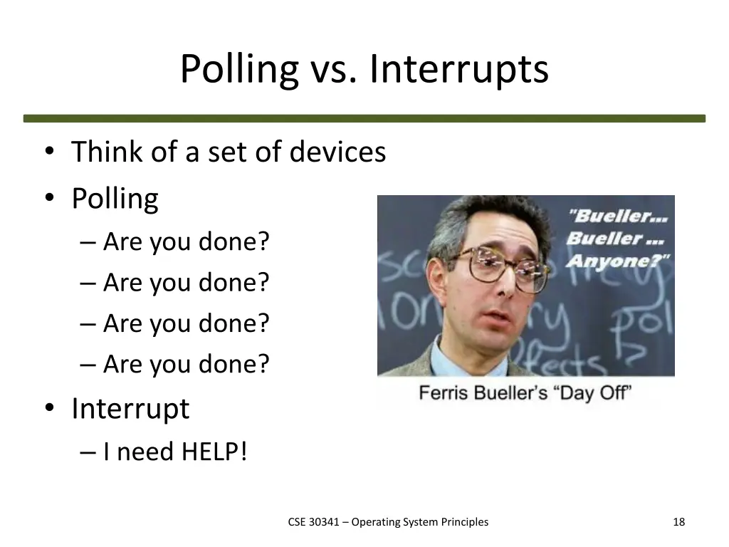 polling vs interrupts