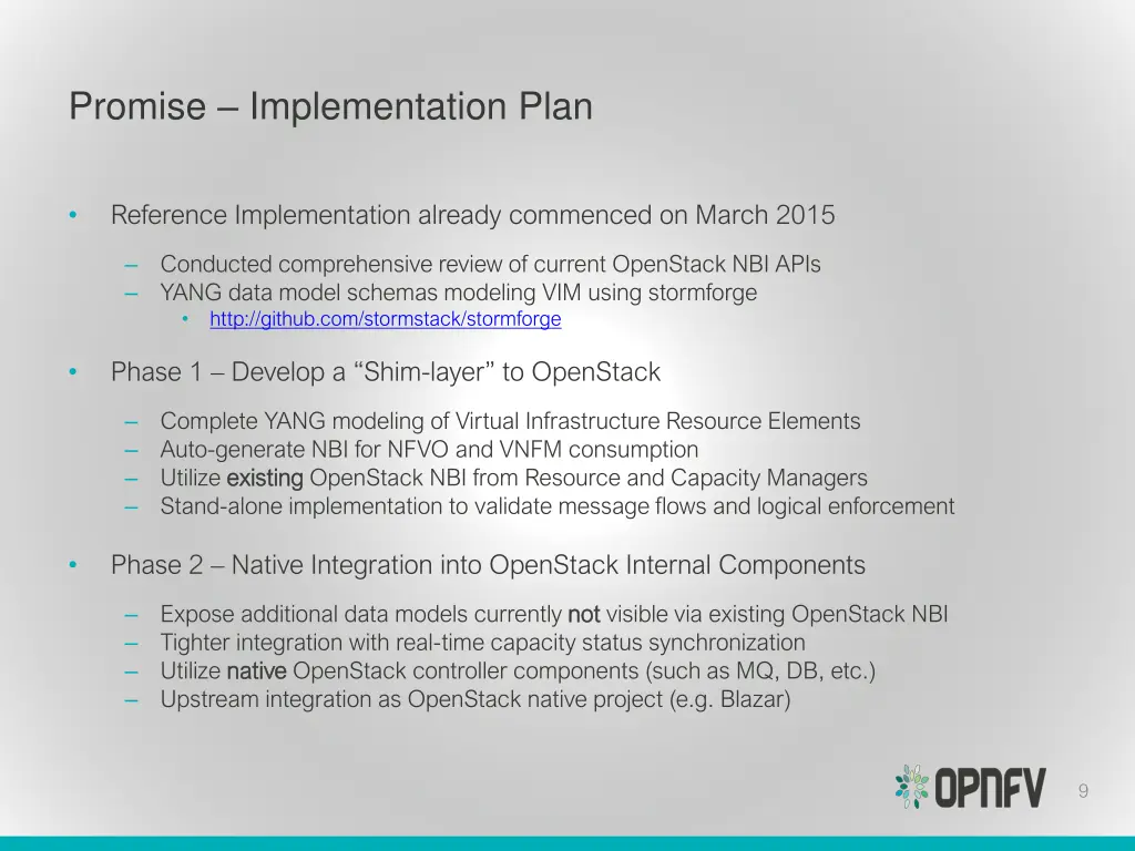 promise implementation plan